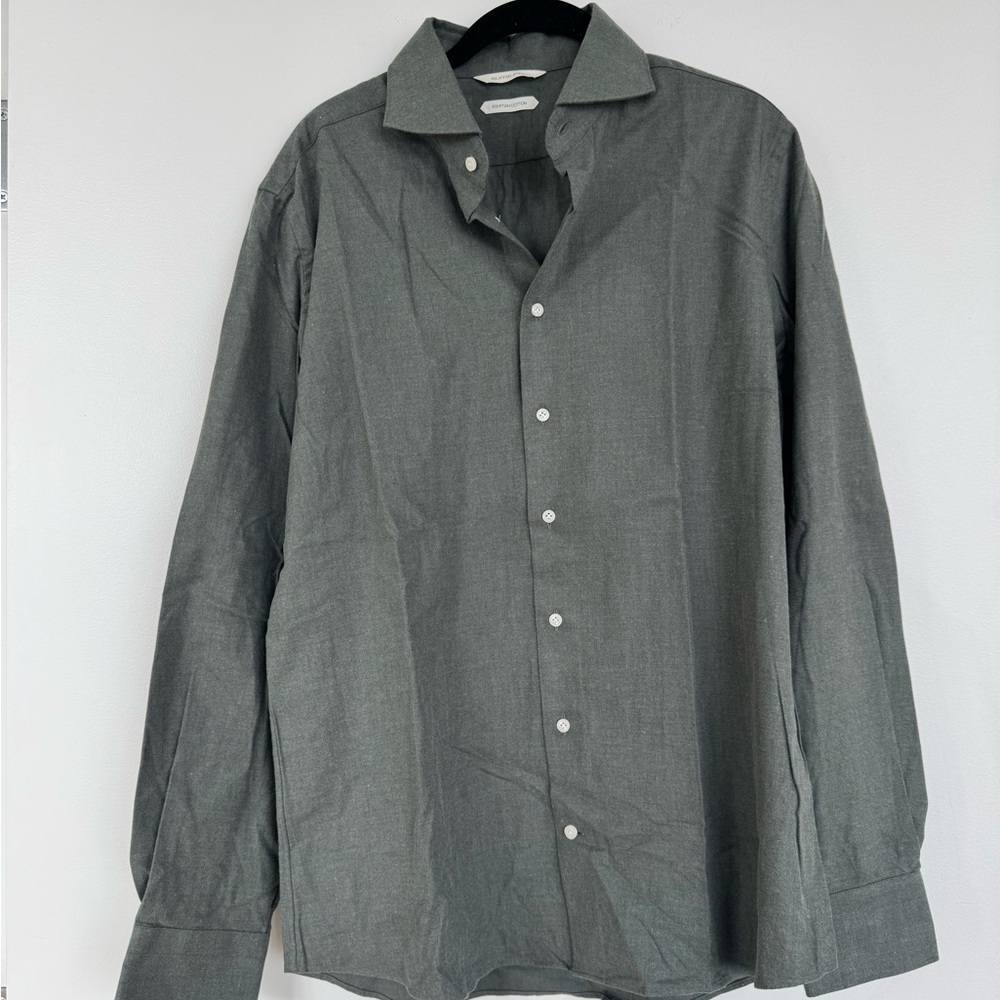 Suitsupply Green Gray Button Down Shirt - Size L